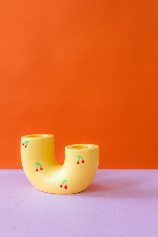 Bolette Candleholder – Cherry Yellow