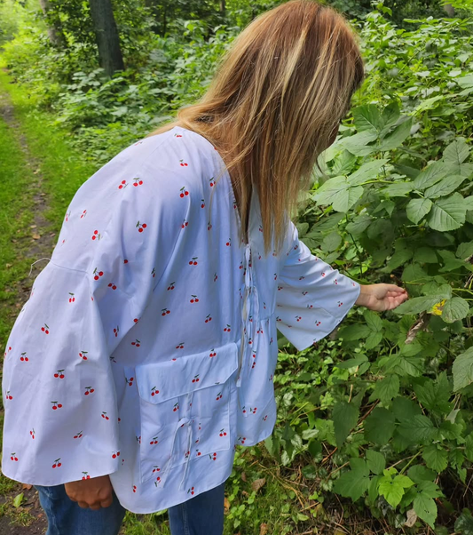 Cherry, Lemon or Strawberry Tie Blouse